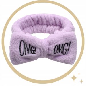 💜 Opaska Kosmetyczna Fioletowa z Kokardą OMG